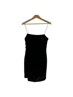 House of Harlow Velvet Mini Dress Rhinestone Strap Black Small